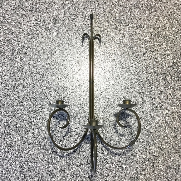 Vintage ✦ Iron Wall Brass Candlestick (one only) - Picture 2 of 5